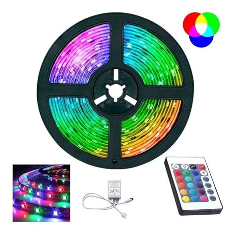 Fita Led Rgb Colorida M Controle Led Decora O Casa Loja