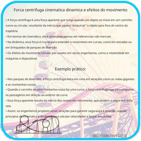 Efeito Da Força Centrífuga - Força Centrífuga | Cinemática, Dinâmica e Efeitos do Movimento