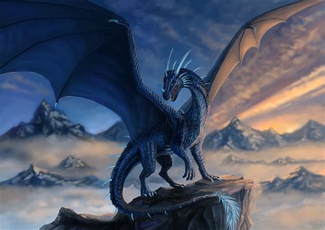 Blue dragon Commission by x-Celebril-x | Синий дракон, Мифические ...