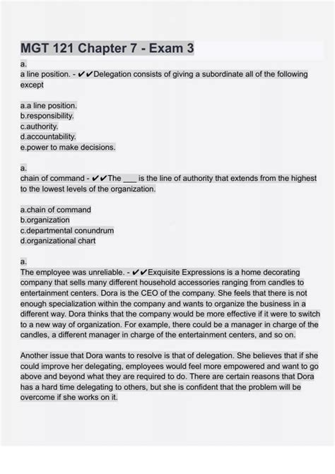 MGT 121 Chapter 7 - Exam 3 Questions with 100% Correct Answers