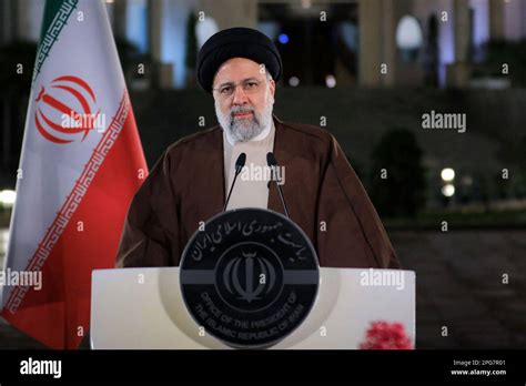 Tehran Iran 20th Mar 2023 Irans President Ebrahim Raisi Delivers A