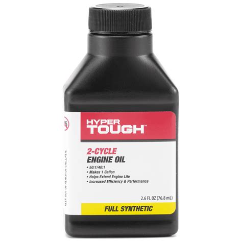 Hyper Tough Full Synthetic 2-Cycle Oil 2.6 oz Makes 1 Gallon for 2