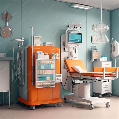 Premium AI Image | Modern and minimalist hospital medical room with