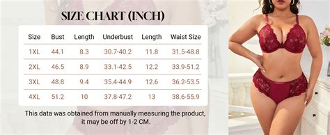 Makemechic Women S Plus Size Bra And Panty Sets Lace Piece Lingerie Sets Black Xl Amazon