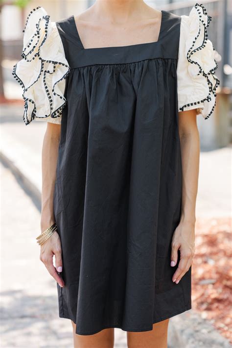 There For You Black Ruffled Dress – Shop the Mint