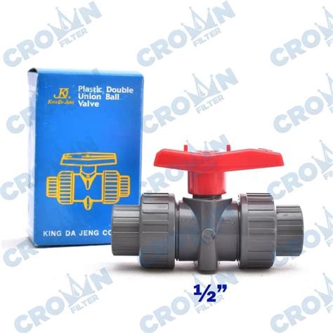 Jual Stop Kran Watermur Double Union Ball Valve Kdj Setengah Inch Di