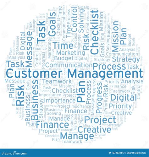 Customer Management Word Cloud Made With Text Only Stock Illustration