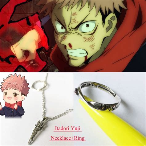 Anime Jujutsu Kaisen Itadori Yuji Necklace Ring Ryomen Sukuna Cosplay