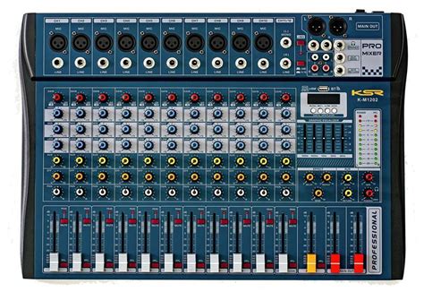 Mesa De Som 12 Canais - Mesa De Som 12 Canais Ksr Pro Usb Interface KM1202 Bluetooth Azul ...