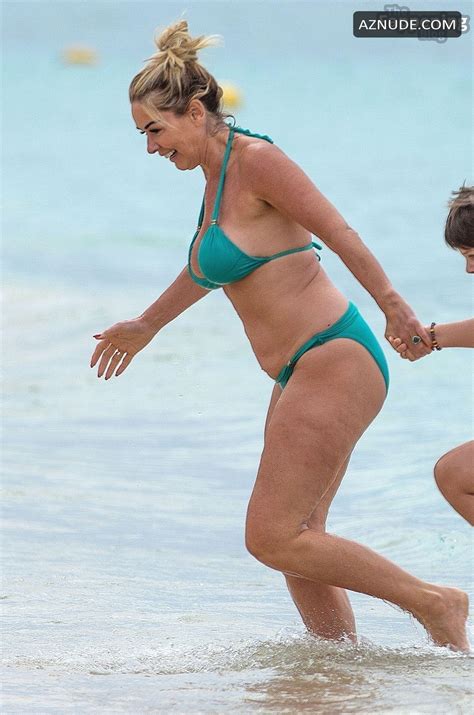 Claire Sweeney Sexy Seen At The Beach Wearing A Hot Blue Bikini In Barbados Aznude