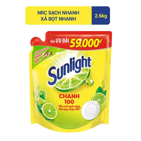 Mua Nước rửa chén sunlight chanh mới sạch nhanh xả bọt nhanh túi 2.6kg ...