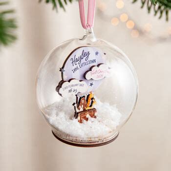 Hot Air Balloon First Christmas Baby Details Bauble By No Ordinary Gift