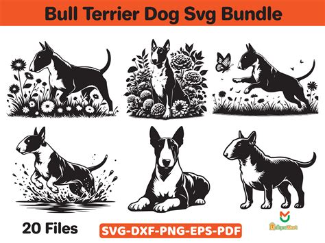 Bull Terrier Dog Svg Bundle Graphic By Uniquemart · Creative Fabrica