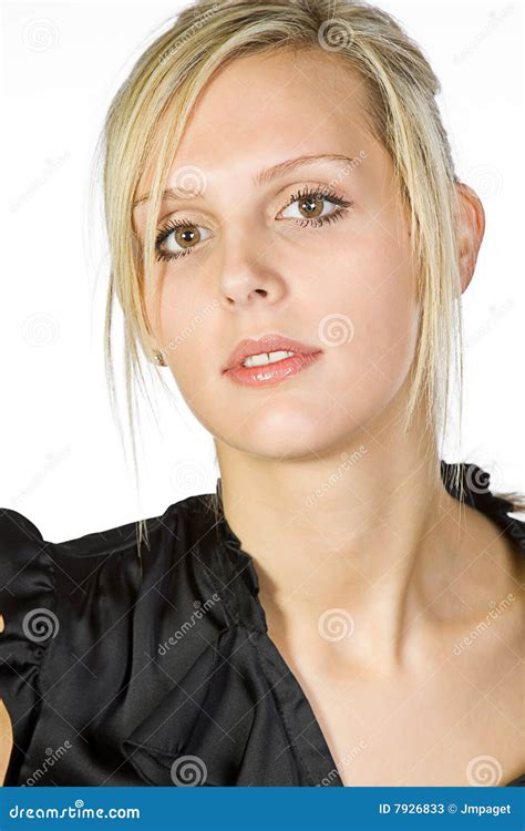 Beautiful Blonde Girl Looking Into Camera Stock Image Image Of Adult Eyes 7926833
