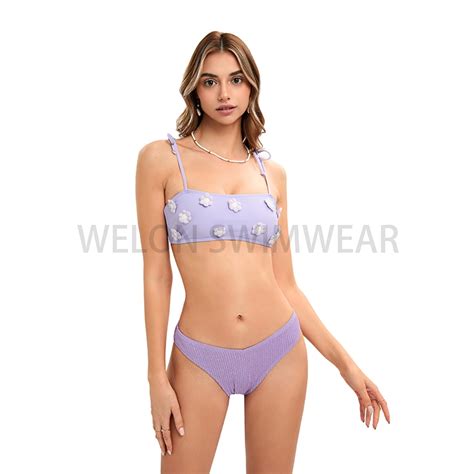 Bandeau Bikini Set With D Floral