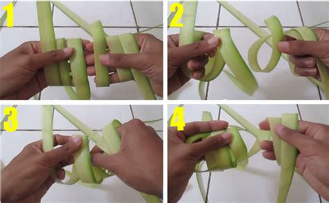 membuat ketupat  mudah keahlian tangan manusia