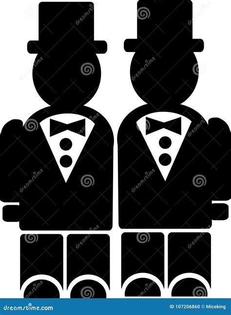 Icono Gay De Los Pares De La Boda Ilustración del Vector Ilustración de icono homosexual