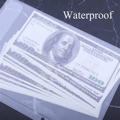 12 Pack Of PVC Binder Pockets A6 A5 Size 6 Holes Waterproof Binder