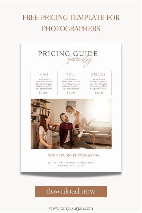 Free Pricing Guide Template For Photographers Fully Customizable Canva