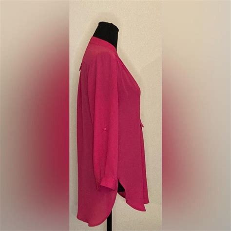 41 Hawthorn Hot Pink Button Down Blouse Size S Depop