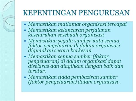 Definisi Dan Kepentingan Pengurusan