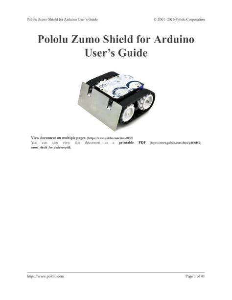 PDF Pololu Zumo Shield For Arduino Users Guide Arduino Controlled