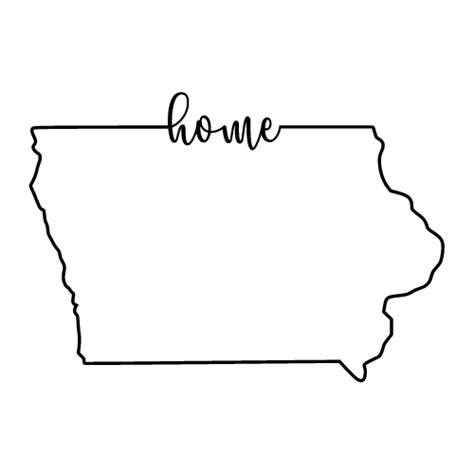 Iowa Map Outline Printable State Shape Stencil Pattern Outline