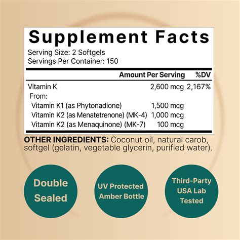 vitamin  complex    mk  mk  mcg  serving