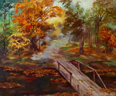 Осенний пейзаж живопись - 79 фото