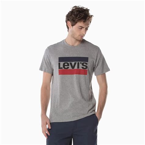 O Thun Nam Levi S Men Sportswear Logo Graphic Tee Grey Levis