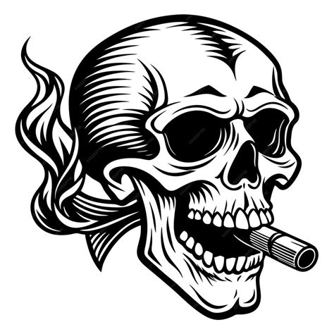 Skull Smoking Vector Premium Ai Generated Vector