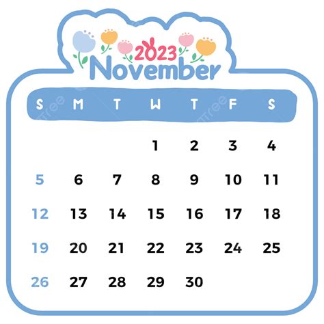 A Calendar With The Month Of November