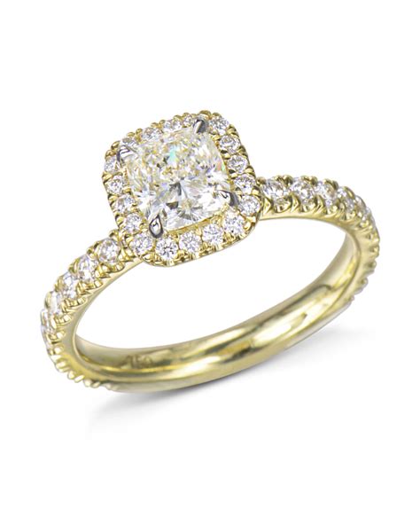 Yellow Gold Halo Engagement Rings - Engagement Rings