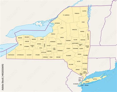 New York State Counties Political Map New York A State Of The