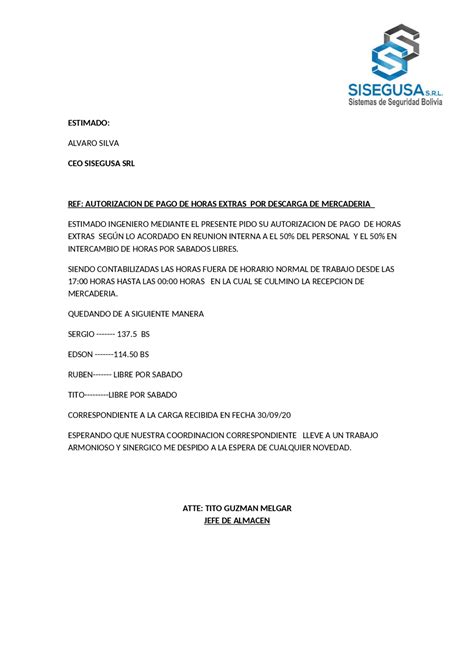 Ejemplo De Carta De Solicitud De Empleo