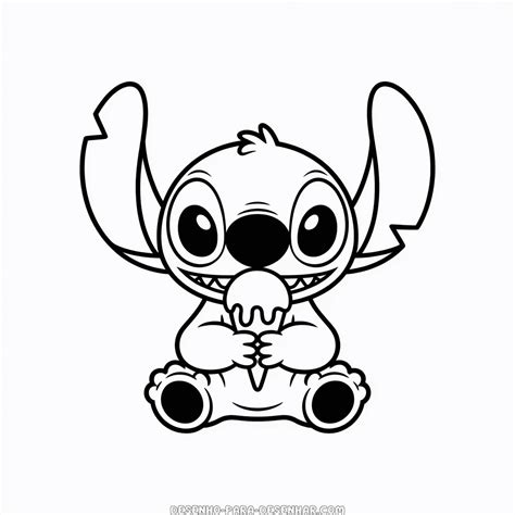 Desenho Do Stitch Rosa Fácil - 6