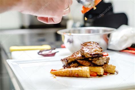 Chef Cooking Steak Stock Photo By ©shebeko 89674406