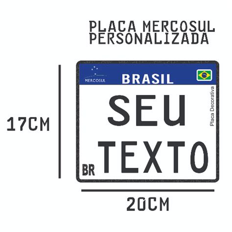 Placa Decorativa Mercosul Moto Personalizada Em Ps Mm Shopee Brasil