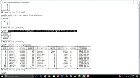 Multiple Row Subquery In Mysql YouTube