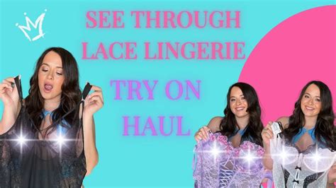 4K TRANSPARENT LACE LINGERIE TRY ON Haul With Mirror View Jean Marie Try On YTboob