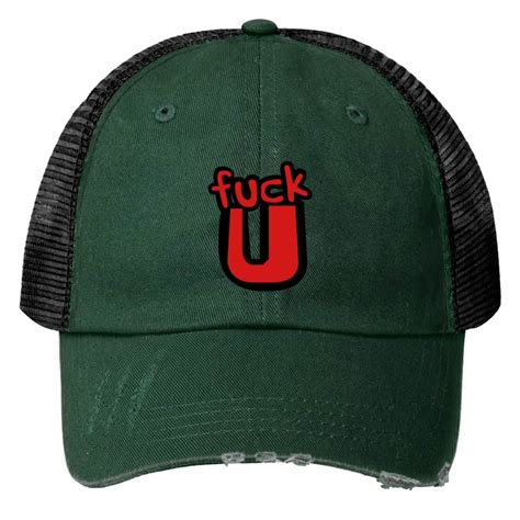 Letter U Fuck You Fuck You Insult Off Comic Cartoo Print Trucker Hats Sold By Vine Mellie SKU