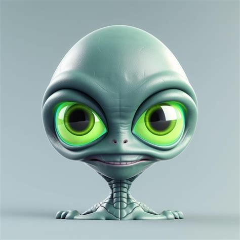 Premium Ai Image A Green Alien With Big Eyes Is Smiling At The Camera