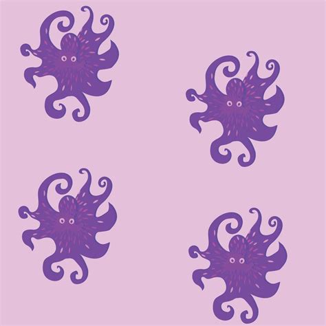 Purple octopus. Seamless pattern. Vector illustration. 21156234 Vector ...