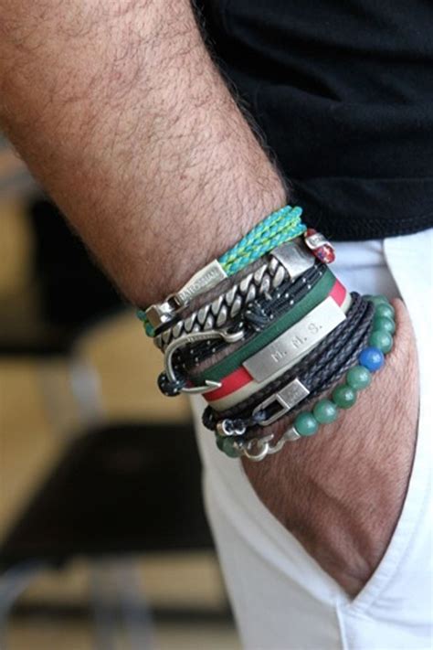 Mens Style Stacked Bracelets Arm Jewelry Accessories Jewelry Rock