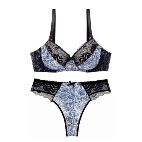 Plus Size High Waist Lingerie Set With Underwear For Women Lace Bra And Panty Set Panties And