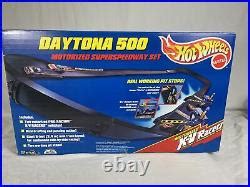 Car Track Set Hot Wheels X V Racers Daytona 500 Motorized Race Track Super Speedway Set NIOB