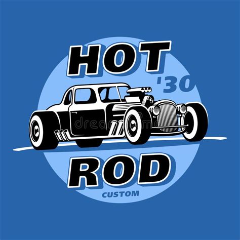 Illustration Personnalisée De Vecteur De Logo De L emblème De Hot Rod Rétro Illustration de