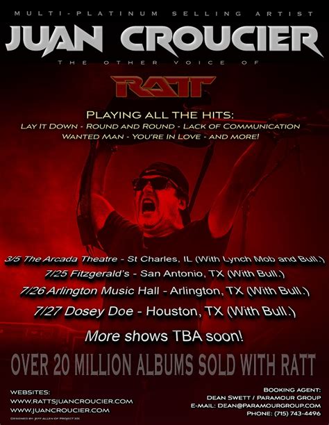 JUAN CROUCIER The Other Voice Of RATT Announces Solo Tour Dates