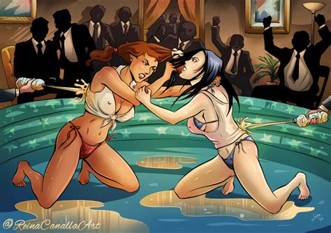 Business Oil Catfight By ReinaCanalla Hentai Foundry