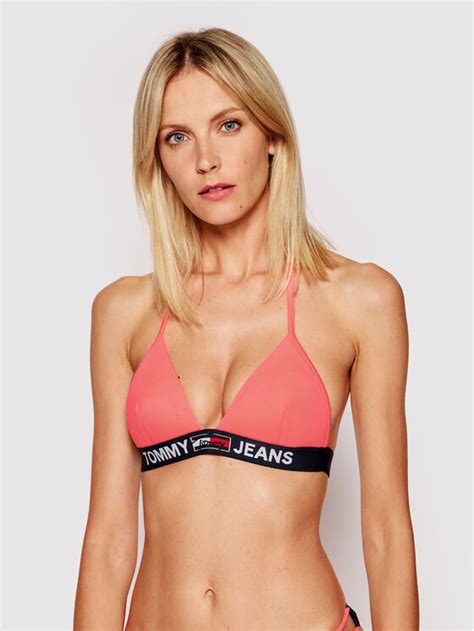 Tommy Jeans Bikini Oberteil Triangle Fixed UW0UW02938 Rosa Modivo At